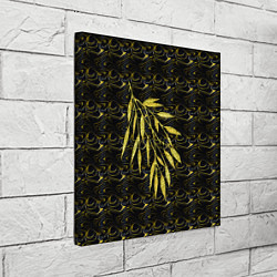 Холст квадратный Золотые листья, цвет: 3D-принт — фото 2