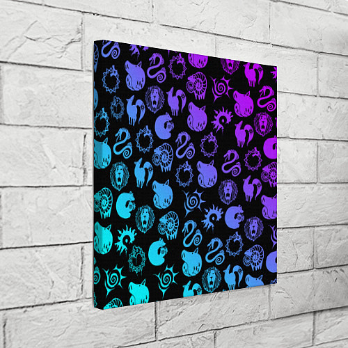 Картина квадратная 7 СМЕРТНЫХ ГРЕХОВ НЕОН ЭМБЛЕМЫ / 3D-принт – фото 3