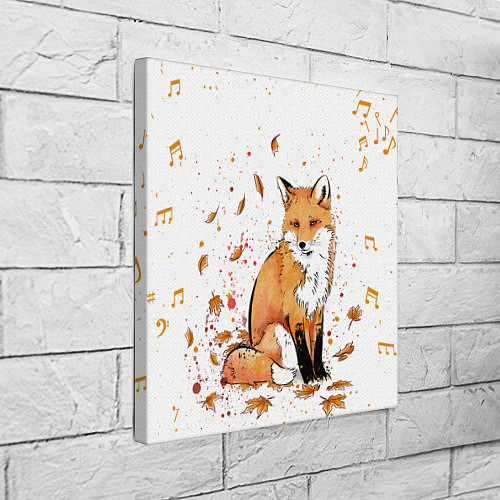 Картина квадратная ЛИСА В ЛИСТЬЯХ ОСЕННЕЕ НАСТРОЕНИЕ FOX IN THE FORES / 3D-принт – фото 3