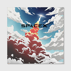 Холст квадратный Ракета SpaceX, цвет: 3D-принт — фото 2