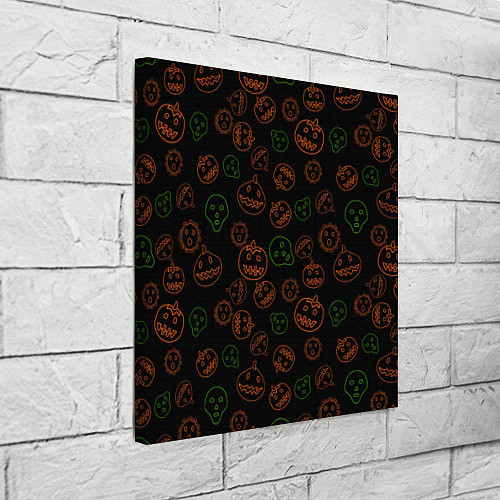 Картина квадратная Хэллоуин тыквы и корона / 3D-принт – фото 3