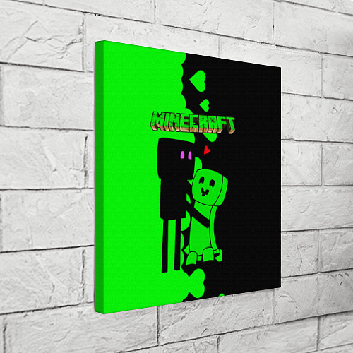 Картина квадратная Любовь Эндермена и Крипера Майнкрафт / 3D-принт – фото 3