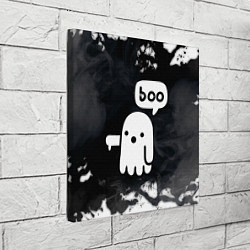 Холст квадратный ХЕЛЛУОИН ПРИВЕДЕНИЕ БУ! HALLOWEEN GHOST BOO!, цвет: 3D-принт — фото 2