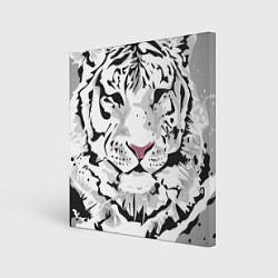 Холст квадратный Белый снежный тигр, цвет: 3D-принт