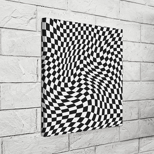 Картина квадратная Черно-белая клетка Black and white squares / 3D-принт – фото 3