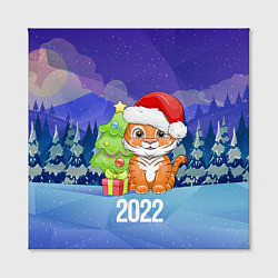 Холст квадратный Новый Год тигра 2022, цвет: 3D-принт — фото 2