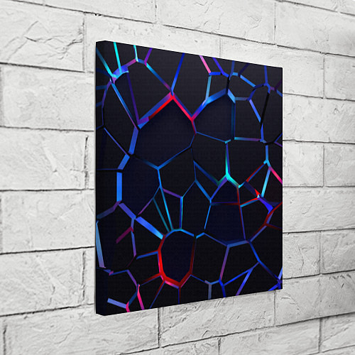 Картина квадратная Неоновые 3D плиты Неоновые плиты / 3D-принт – фото 3
