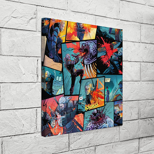 Картина квадратная Ведьмак The Witcher комикс / 3D-принт – фото 3