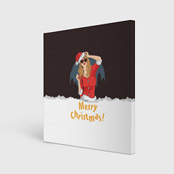 Холст квадратный Снегурка Merry Christmas, цвет: 3D-принт