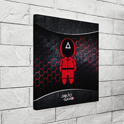 Холст квадратный Игра в кальмара 3D Black Red, цвет: 3D-принт — фото 2