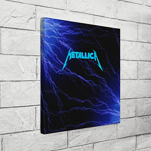 Картина квадратная METALLICA BLUE FLASH МЕТАЛЛИКА СИНИЕ МОЛНИИ / 3D-принт – фото 3