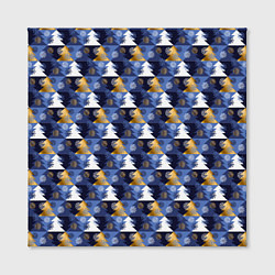 Холст квадратный Ёлочки - Снежинки, цвет: 3D-принт — фото 2