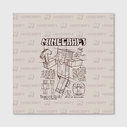 Холст квадратный Витрувианский человек Стив Minecraft, цвет: 3D-принт — фото 2