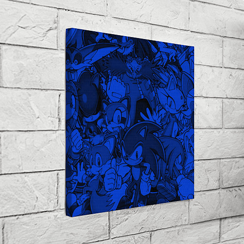 Картина квадратная SONIC BLUE PATTERN СИНИЙ ЁЖ / 3D-принт – фото 3