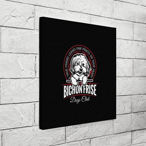 Картина квадратная Бишон Фризе Bichon Frize / 3D-принт – фото 3