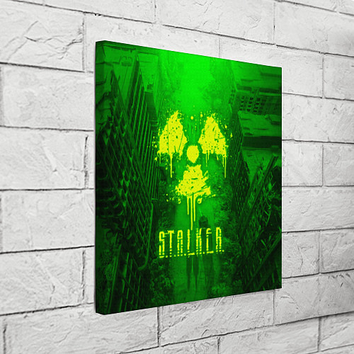 Картина квадратная STALKER LOGO RADIATOIN NEON TOXIC / 3D-принт – фото 3