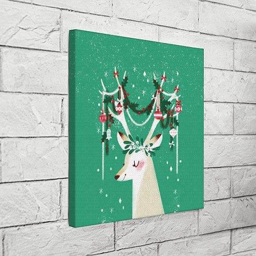Картина квадратная Олень Новый год / 3D-принт – фото 3