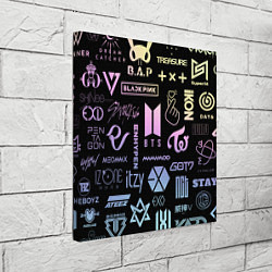 Холст квадратный K-pop лого исполнителей, цвет: 3D-принт — фото 2