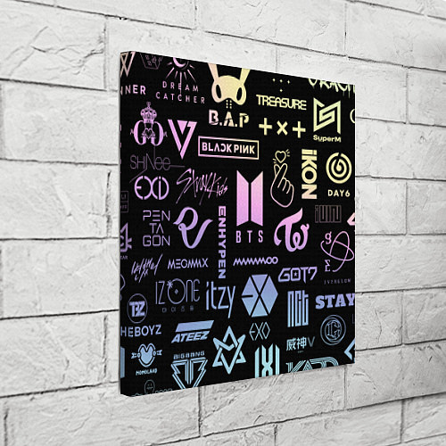 Картина квадратная K-pop лого исполнителей / 3D-принт – фото 3