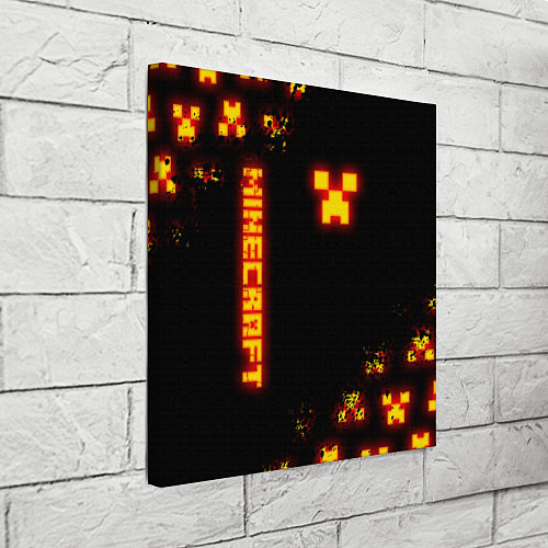 Картина квадратная MINECRAFT ОГНЕННЫЙ КРИПЕР / 3D-принт – фото 3