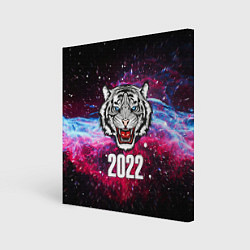 Холст квадратный ЧЁРНЫЙ ТИГР НОВЫЙ ГОД 2022 GRAY TIGER NEW YEAR, цвет: 3D-принт