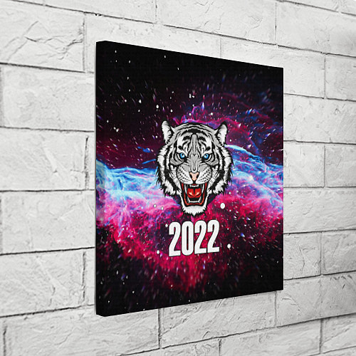 Картина квадратная ЧЁРНЫЙ ТИГР НОВЫЙ ГОД 2022 GRAY TIGER NEW YEAR / 3D-принт – фото 3