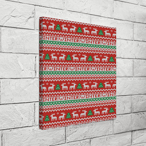 Картина квадратная Deer Christmas Pattern / 3D-принт – фото 3