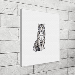 Холст квадратный Сидящая белая тигрица, цвет: 3D-принт — фото 2
