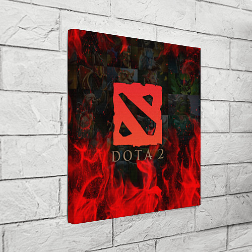 Картина квадратная DOTA 2 ЛОГО В ОГНЕ, ПЕРСОНАЖИ / 3D-принт – фото 3