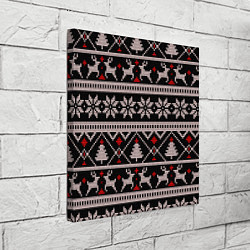 Холст квадратный DEER SWEATER СВИТЕР С ОЛЕНЯМИ, цвет: 3D-принт — фото 2