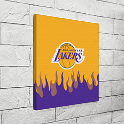 Холст квадратный LA LAKERS NBA FIRE ЛЕЙКЕРС ОГОНЬ, цвет: 3D-принт — фото 2