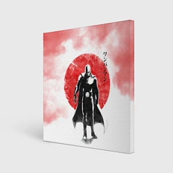 Холст квадратный Сайтама красный дым One Punch-Man, цвет: 3D-принт