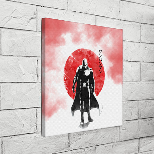 Картина квадратная Сайтама красный дым One Punch-Man / 3D-принт – фото 3