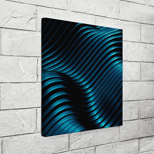 Картина квадратная Волны голубого металла / 3D-принт – фото 3