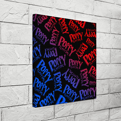 Картина квадратная POPPY PLAYTIME LOGO NEON, ХАГИ ВАГИ / 3D-принт – фото 3