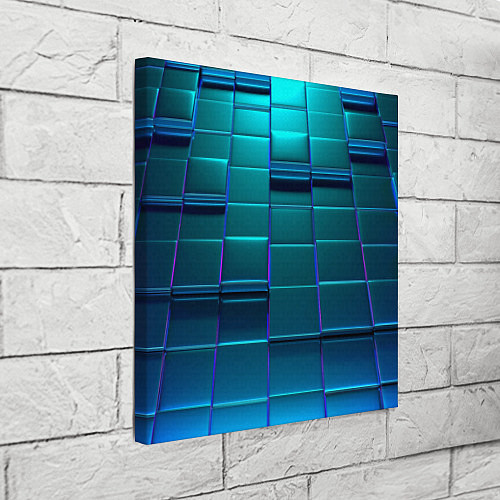 Картина квадратная 3D квадраты неоновые / 3D-принт – фото 3