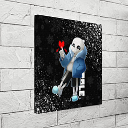 Холст квадратный НОВОГОДНИЙ САНС UNDERTALE НОВЫЙ ГОД, цвет: 3D-принт — фото 2