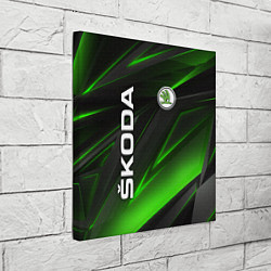 Холст квадратный SKODA GEOMETRY STRIPES GREEN NEON, цвет: 3D-принт — фото 2