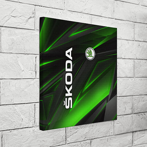 Картина квадратная SKODA GEOMETRY STRIPES GREEN NEON / 3D-принт – фото 3
