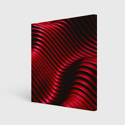 Холст квадратный Волны красного металла, цвет: 3D-принт