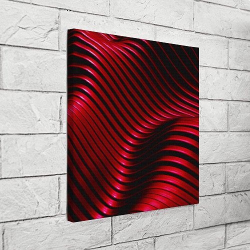 Картина квадратная Волны красного металла / 3D-принт – фото 3