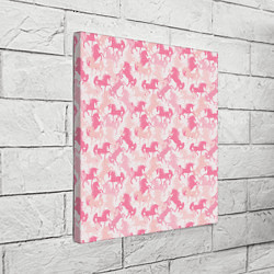 Холст квадратный Розовые Единороги, цвет: 3D-принт — фото 2