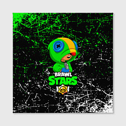 Холст квадратный BRAWL STARS LEON GREEN, цвет: 3D-принт — фото 2