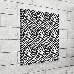 Холст квадратный Чёрно-Белые полоски Зебры, цвет: 3D-принт — фото 2