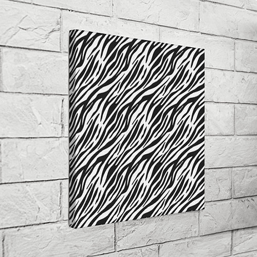 Картина квадратная Чёрно-Белые полоски Зебры / 3D-принт – фото 3