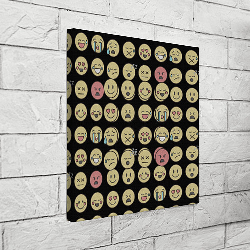 Картина квадратная Смайлики эмодзи паттерном / 3D-принт – фото 3