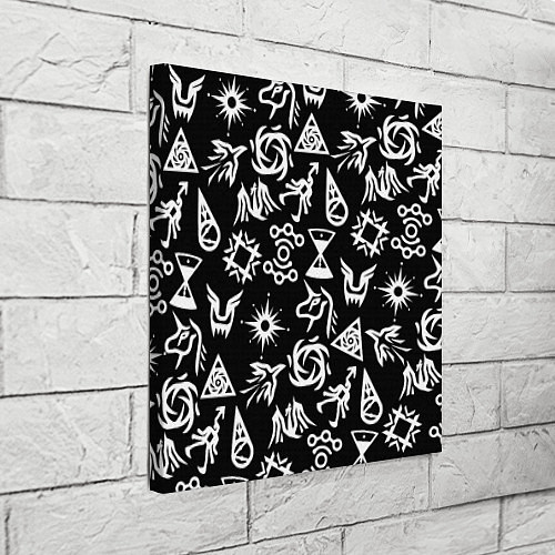 Картина квадратная EXO BAND SYMBOL PATTERN WHITE K-POP / 3D-принт – фото 3