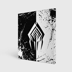 Холст квадратный WARFRAME STALKER BLACK WHITE СТАЛКЕР, цвет: 3D-принт