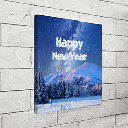 Холст квадратный Космическая Зима Надпись Новый Год, цвет: 3D-принт — фото 2