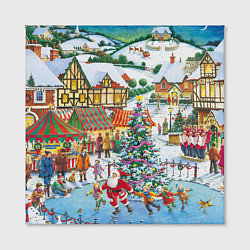 Холст квадратный САНТА КЛАУС НА ЛЬДУ, НОВЫЙ ГОД 2022 АРТ, цвет: 3D-принт — фото 2